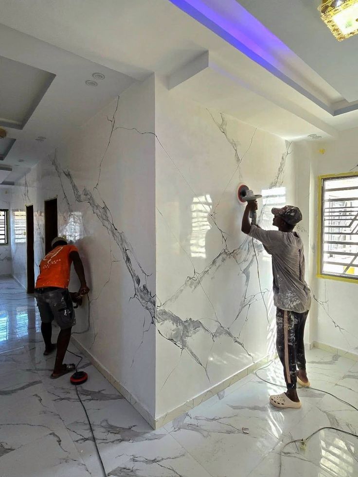 Interior finishing work in progress