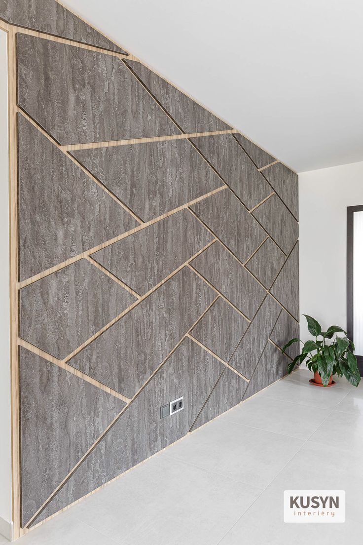 Geometric decorative interior wall finish